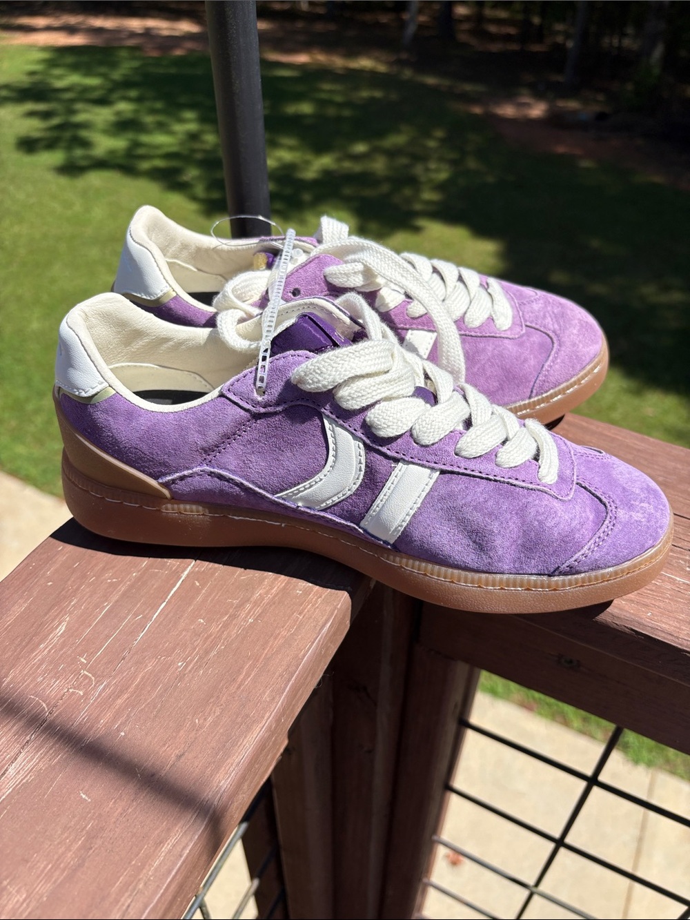 Coolway Duck Purple Suede Sneakers with White Accents
